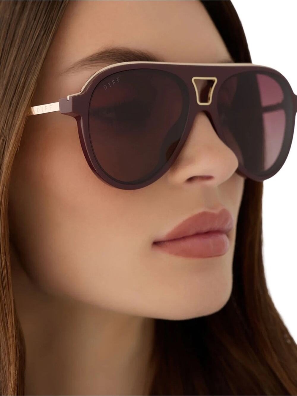 NEW DIFF Eyewear TOSCAIII DE01-0765 Rugby Red Sunglasses Authentic